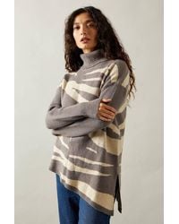 Wallis - Zebra Roll Neck Asymmetric Hem Tunic - Lyst