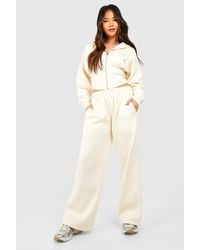 Boohoo - Corset Zip Hoodie And Straight Leg Jogger Tracksuit - Lyst