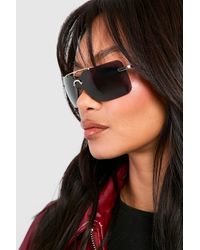 Boohoo - Visor Metal Frame Sunglasses - Lyst