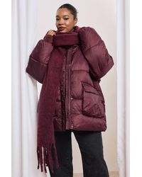 Boohoo - Plus Funnel Neck Puffer Jacket - Lyst