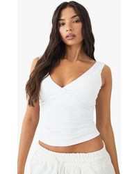 DSGN Studio - Ultra Sculpt Wrap Front Padded Tank Top - Lyst