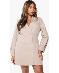 Boohoo - Plus Woven Tailored Button Detail Blazer Dress - Lyst