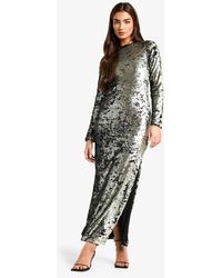 Boohoo - Matte Sequin Scoop Back Column Maxi Dress - Lyst