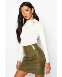 Boohoo Womens Lack-Minirock - Mehrfarbig