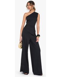 Boohoo - Tailored One Shoulder Wide Leg Jumpsuit - Lyst