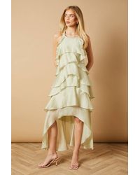 Oasis - Ruffle Detail Tiered Midi Dress - Lyst