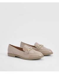 Boohoo - Wide Fit Chain Trim Patent Loafers - Lyst
