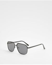 Boohoo - Black Tinted Oversized Aviator Sunglasses - Lyst
