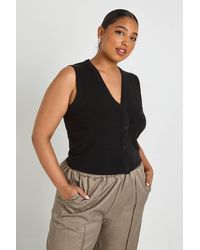 Boohoo - Plus Lightweight Button Through Waistcoat - Lyst