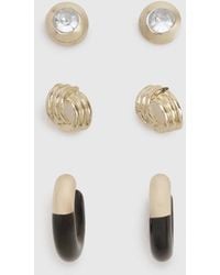 Boohoo - Statement Stud Earrings 3 Pack - Lyst