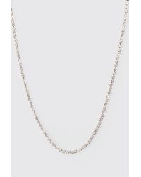 BoohooMAN - Iced Chain Necklace In Silver - Lyst