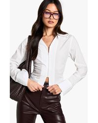 Boohoo - Tall Fitted Zip Front Shirt - Lyst