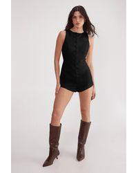 Nasty Gal - Essentials Tailored Romper - Lyst