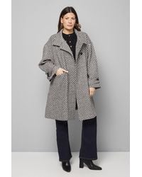 Wallis - Short Funnel Neck Twill Coat - Lyst