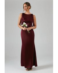 Coast - Honoured Sleeveless High Neck Tie Shoulder Satin Maxi Bridesmaid Dress - Lyst