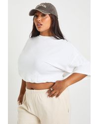 Boohoo - Plus Elasticated Waist Boxy Short Sleeve T-Shirt - Lyst