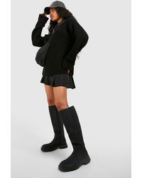 Boohoo - Chunky Knee High Rubber Boots - Lyst