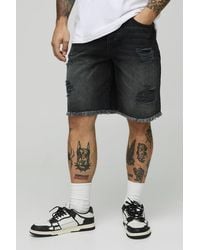 BoohooMAN - Lockere zerrissene Jeansshorts - Lyst