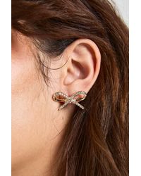 Boohoo - Large Bow Embellished Stud Earrings - Lyst