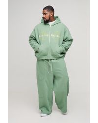BoohooMAN - Plus kastiger Oversize Limited Trainingsanzug mit Naht-Detail und Kapuze - Lyst