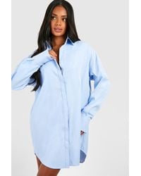 Boohoo - Wide Sleeve Boxy Oversized Shirt Dress - Lyst