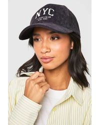 Boohoo - Corduroy Slogan Cap - Lyst