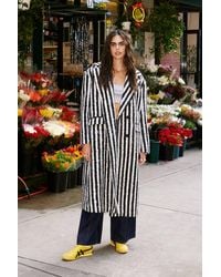Nasty Gal - Striped Wool Look Coat - Lyst