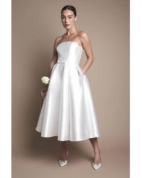 Coast - Scalloped Strapless Midi Wedding Dress - Lyst