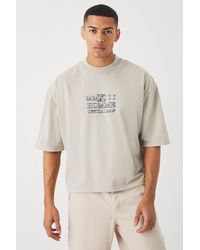 BoohooMAN - Kastiges Oversize T-Shirt mit halben Ärmeln - Lyst