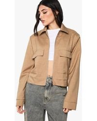 Boohoo - Zip Front Tailored Bomber Jacket - Lyst