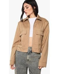 Boohoo - Zip Front Tailored Bomber Jacket - Lyst