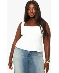 Boohoo - Plus Double Bengaline Structured Panel Top - Lyst