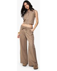 Boohoo - Woven Tailored Belted Wide Leg Trouser - Lyst