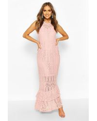 boutique all lace plunge neck maxi dress