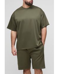 BoohooMAN - Plus Oversize Scuba T-Shirt & lockere Shorts - Lyst