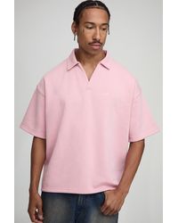 Boohoo - Oversized Boxy B Embroidered Short Sleeve Rugby Polo - Lyst