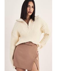 Nasty Gal - Belted Split Mini Skirt - Lyst