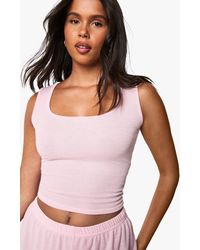 Boohoo - Loungewear Soft Rib Mix & Match Scoop Tank - Lyst