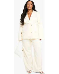 Boohoo - Plus Relaxed Tailored Wide Leg Trouser - Lyst