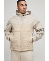 Boohoo - Regular Fit Lightweight Quilted Hooded Jacket - Lyst
