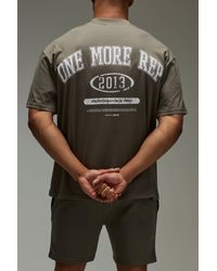 Boohoo - Active Oversized One More Rep T-Shirt & Short Set - Lyst