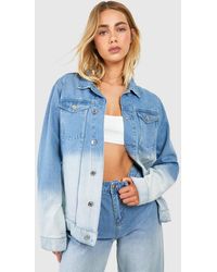 Boohoo - Light Wash Ombre Denim Jacket - Lyst