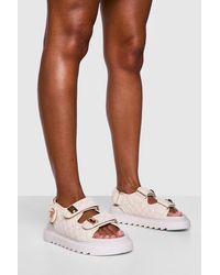 Boohoo - Quilted Chunky Dad Sandals - Lyst