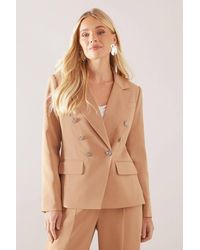 Wallis - Petite Double Breasted Button Detail Blazer - Lyst