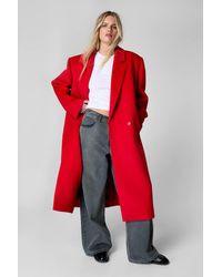 Nasty Gal - Premium Wool Blend Double Breasted Coat - Lyst