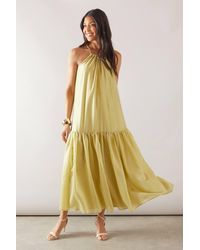 Wallis - Halterneck Drop Hem Midi Dress - Lyst