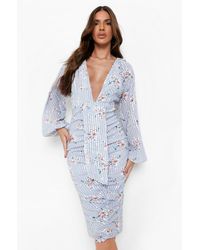 Boohoo Occasion Sequin Puff Sleeve Midi 