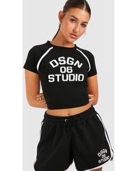 Boohoo - Dsgn Studio Piping Detail Fitted T-shirt And Short Set - Lyst