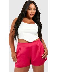 Boohoo - Plus Satin Tailored Short - Lyst