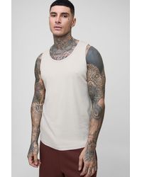 Boohoo - Tall Regular Fit Basic Ribbed Tank - Lyst